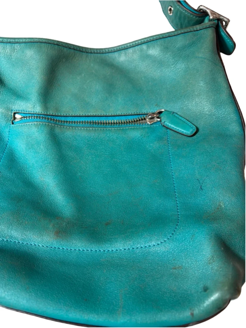 Coach Legacy Duffle Teal Leather Tassel Hobo Crossbody Bag 19889